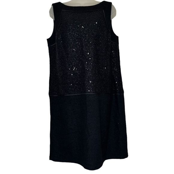 Loft Sequined Sleeveless Shift Dress Wool Blend Size 14 - Picture 3 of 12